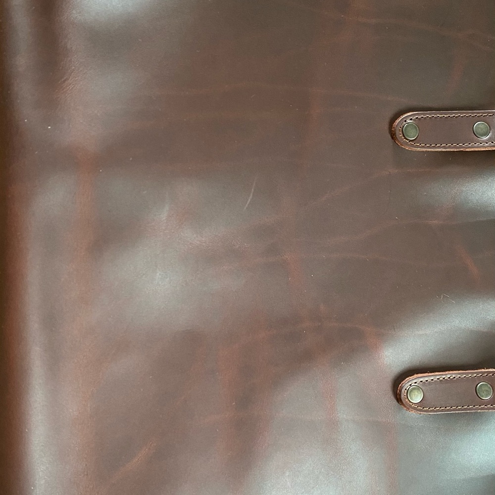 Elegant Brown chestnut Love 41  Leather Tote Bag - Picture 6 of 7